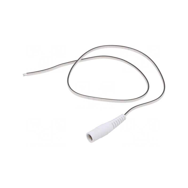 Cablu Alb DC 5,5/2,5 Soclu Drept 0,5m 2x0,35mm2 | Electronic-mag.ro | Componente Electronice