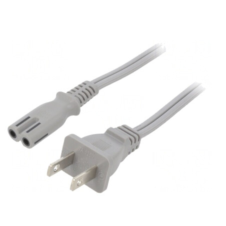 Cablu Alimentare IEC C7 la NEMA 1-15 1m Gri 7A | Electronic-mag.ro | Componente Electronice