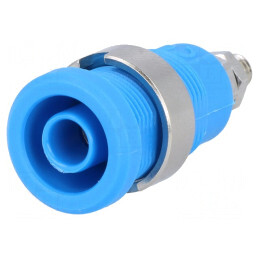 Soclu Banană 4mm 36A Albastru Nichelat | Electronic-mag.ro | Componente Electronice