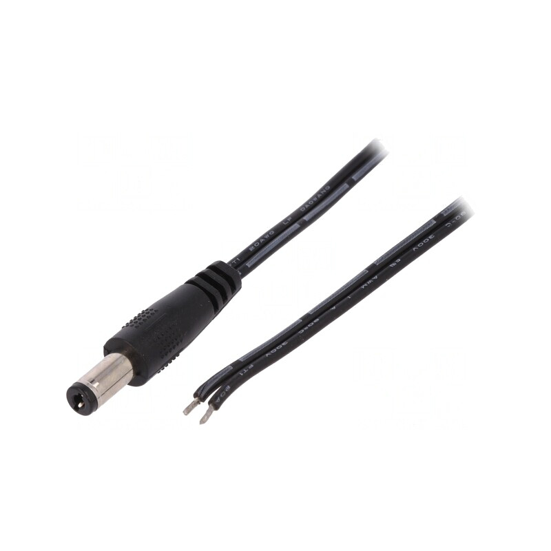 Cablu DC 5,5/2,1 mm negru 1,46m | Electronic-mag.ro | Componente Electronice