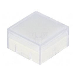 Tastă Pătrată Transparentă din Plastic 14,3x14,3mm