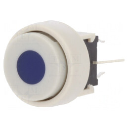 Comutator Tastatură Albă cu LED Albastru DPDT 0,1A/30VDC | Electronic-mag.ro | Componente Electronice