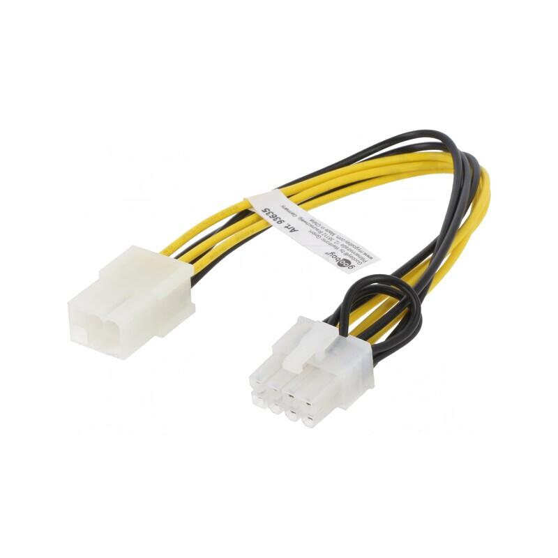 Cablu de Alimentare PCIe 6pin la 8pin 0.2m | Electronic-mag.ro | Componente Electronice