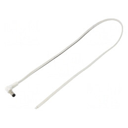 Cablu DC 5,5/2,1 Mufă Unghi Alb 0,5m 2x0,5mm2 | Electronic-mag.ro | Componente Electronice