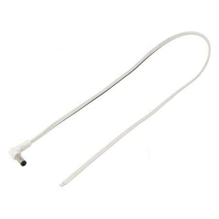 Cablu DC 5,5/2,1 Mufă Unghi Alb 0,5m 2x0,5mm2 | Electronic-mag.ro | Componente Electronice