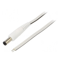 Cablu DC Alb 5,5/2,5mm 0,5m 2x0,5mm2 | Electronic-mag.ro | Componente Electronice