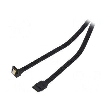 Cablu SATA III 0.5m Negru | Electronic-mag.ro | Componente Electronice