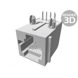Soclu RJ45 8p8c pentru PCB THT | Electronic-mag.ro | Componente Electronice