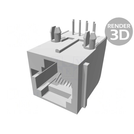 Soclu RJ45 8p8c pentru PCB THT | Electronic-mag.ro | Componente Electronice