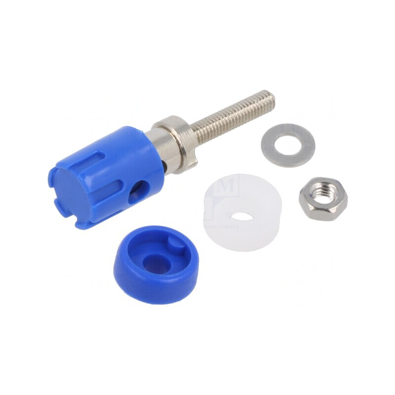 Soclu Banană Albastră 4mm 15A 48VDC Panou | Electronic-mag.ro | Componente Electronice