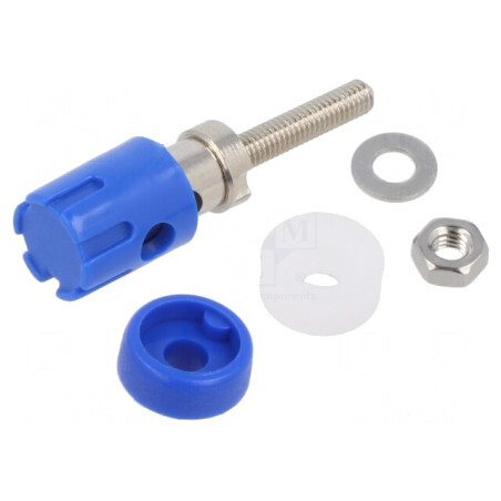 Soclu Banană Albastră 4mm 15A 48VDC Panou | Electronic-mag.ro | Componente Electronice