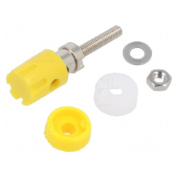 Soclu Banană 4mm 15A Galben Pe Panou | Electronic-mag.ro | Componente Electronice