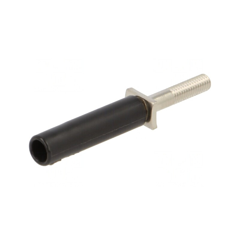 Adaptor Banană 4mm Priză 25A Negru Nichelat | Electronic-mag.ro | Componente Electronice