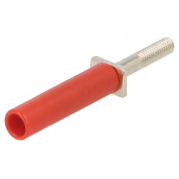 Adaptor Banană 4mm 25A Roșu Nichelat | Electronic-mag.ro | Componente Electronice