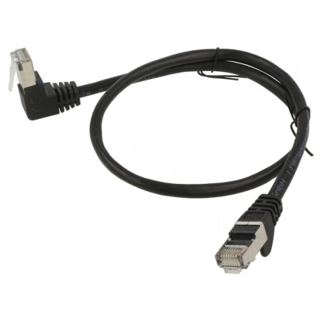 Patch Cord F/UTP Cat 5e Negru 0,5m Ecranat | Electronic-mag.ro | Componente Electronice