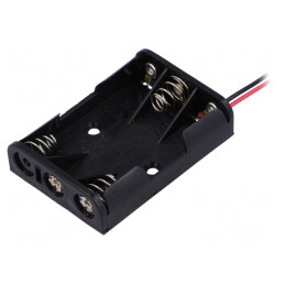 Suport 3 Baterii AAA cu Cabluri 150mm | Electronic-mag.ro | Componente Electronice