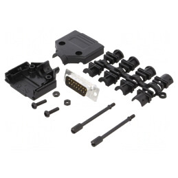 Conector D-Sub 15 PIN Tată pentru Lipire pe Cablu - Set Complet | Electronic-mag.ro | Componente Electronice