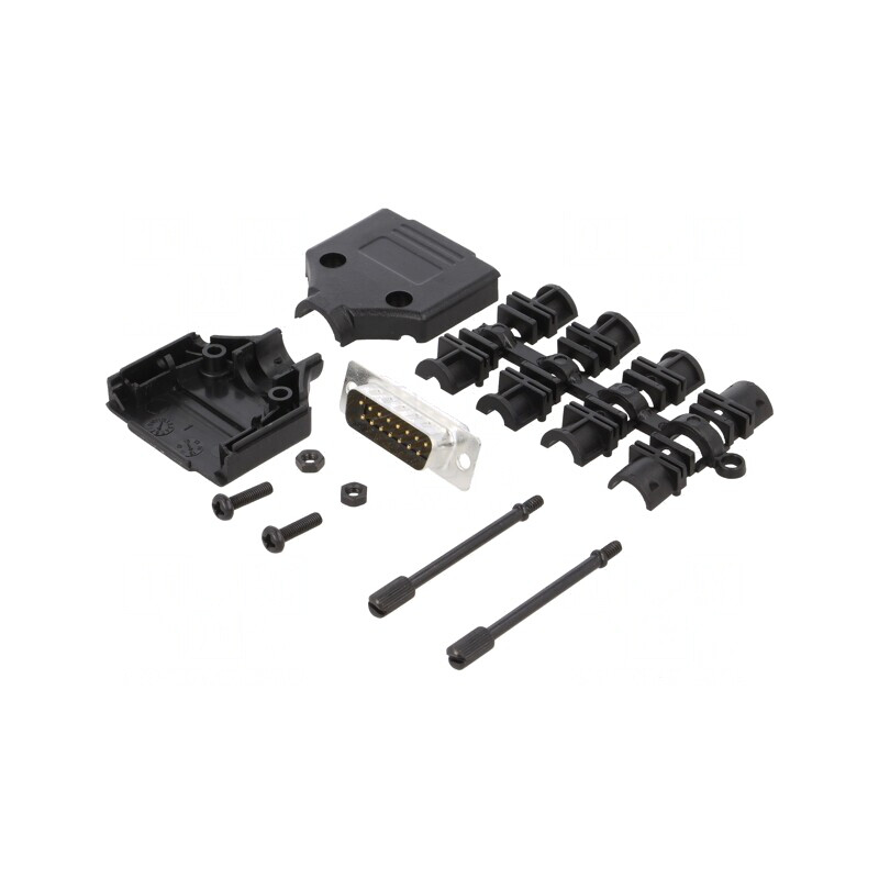 Conector D-Sub 15 PIN Tată pentru Lipire pe Cablu - Set Complet | Electronic-mag.ro | Componente Electronice
