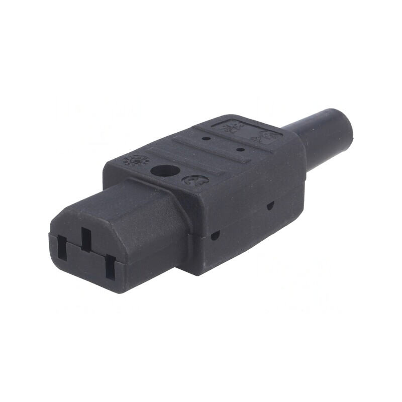 Conector alimentare AC 10A 250V IEC 60320 drept | Electronic-mag.ro | Componente Electronice
