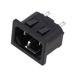Conector Alimentare AC Soclu C14 Poliamidă UL94V-0 | Electronic-mag.ro | Componente Electronice