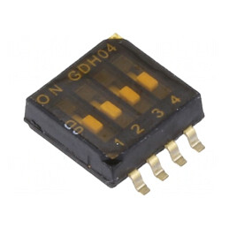 Comutator DIP-SWITCH 4 Secțiuni OFF-ON SMT | Electronic-mag.ro | Componente Electronice