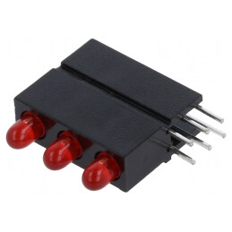 LED Roșu 2,8mm 3 Diode 20mA 60°