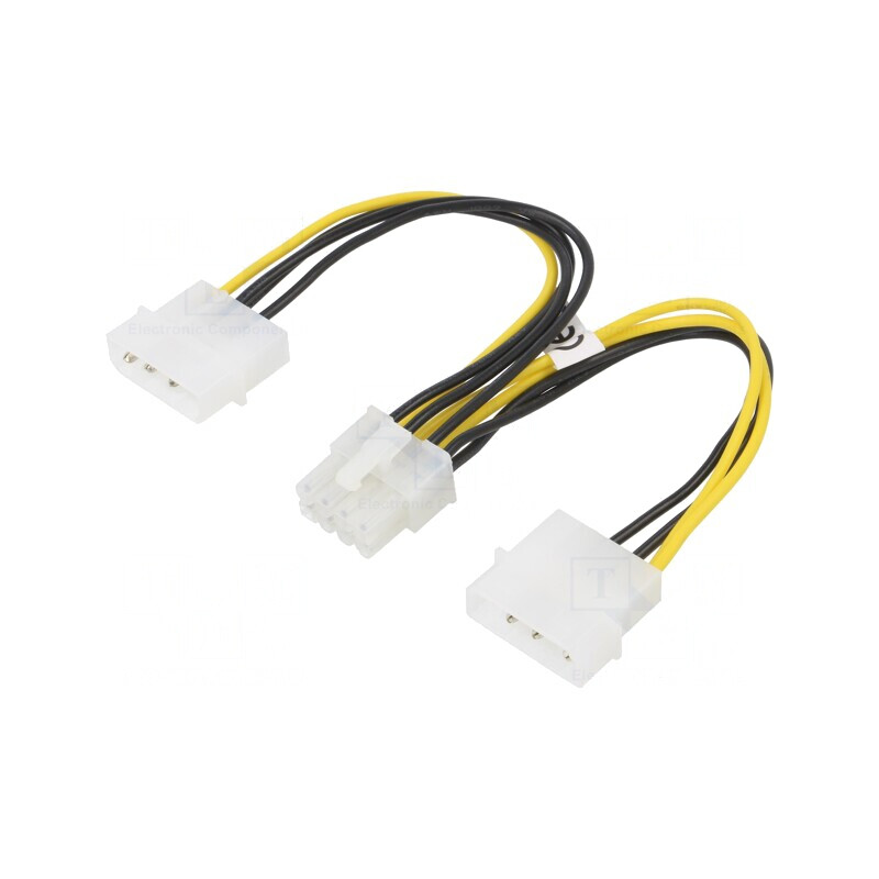 Cablu Alimentare Molex x2 la PCIe 8pin 0,15m | Electronic-mag.ro | Componente Electronice Cablu Alimentare Molex x2 la PCIe 8pin 0,15m | Electronic-mag.ro | Componente Electronice