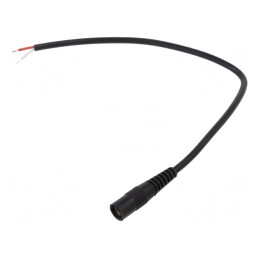 Cablu DC 5,5/2,5 Soclu Drept Negru 0,25m 2x0,5mm2 | Electronic-mag.ro | Componente Electronice