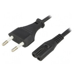 Cablu Alimentare 2x0,75mm2 1,5m Negru | Electronic-mag.ro | Componente Electronice