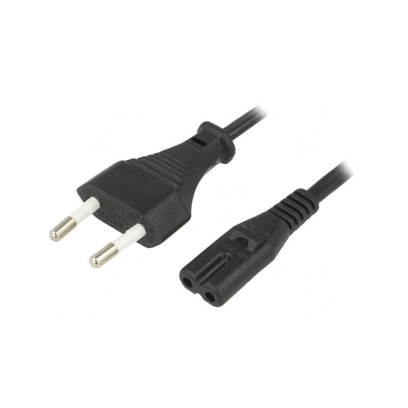 Cablu Alimentare 2x0,75mm2 1,5m Negru | Electronic-mag.ro | Componente Electronice