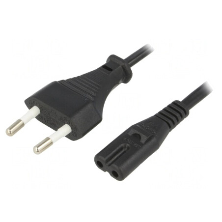 Cablu Alimentare 2x0,75mm2 1,5m Negru | Electronic-mag.ro | Componente Electronice