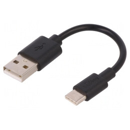 Cablu USB 2.0 USB A la USB C 0,1m Negru