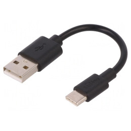 Cablu USB 2.0 USB A la USB C 0,1m Negru | Electronic-mag.ro | Componente Electronice