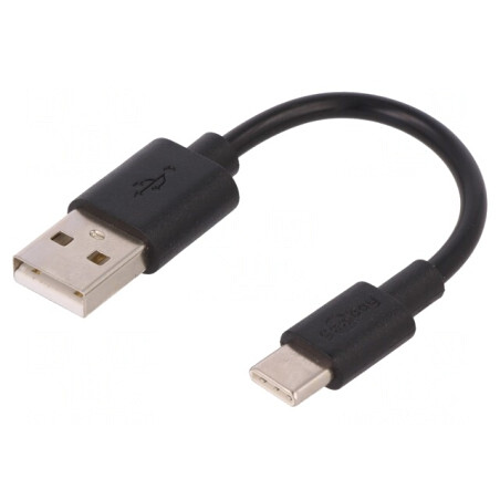 Cablu USB 2.0 USB A la USB C 0,1m Negru | Electronic-mag.ro | Componente Electronice