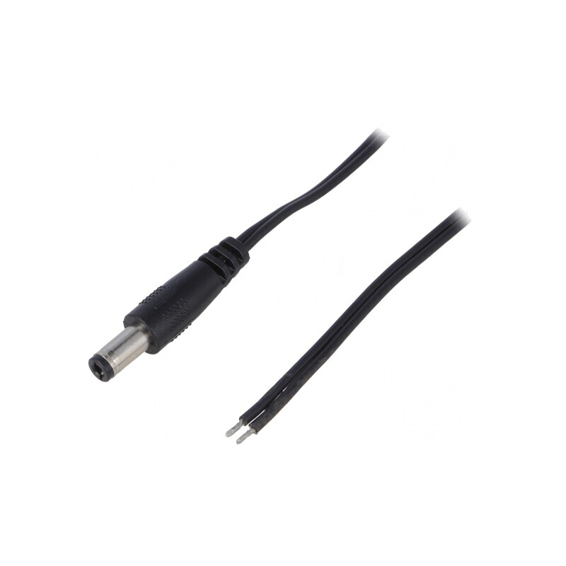 Cablu DC Negru 1,46m 5,5/2,5 2x0,5mm2 | Electronic-mag.ro | Componente Electronice