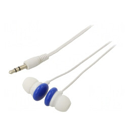 Căști In-Ear Alb-Albastru Jack 3,5mm 1,2m | Electronic-mag.ro | Componente Electronice