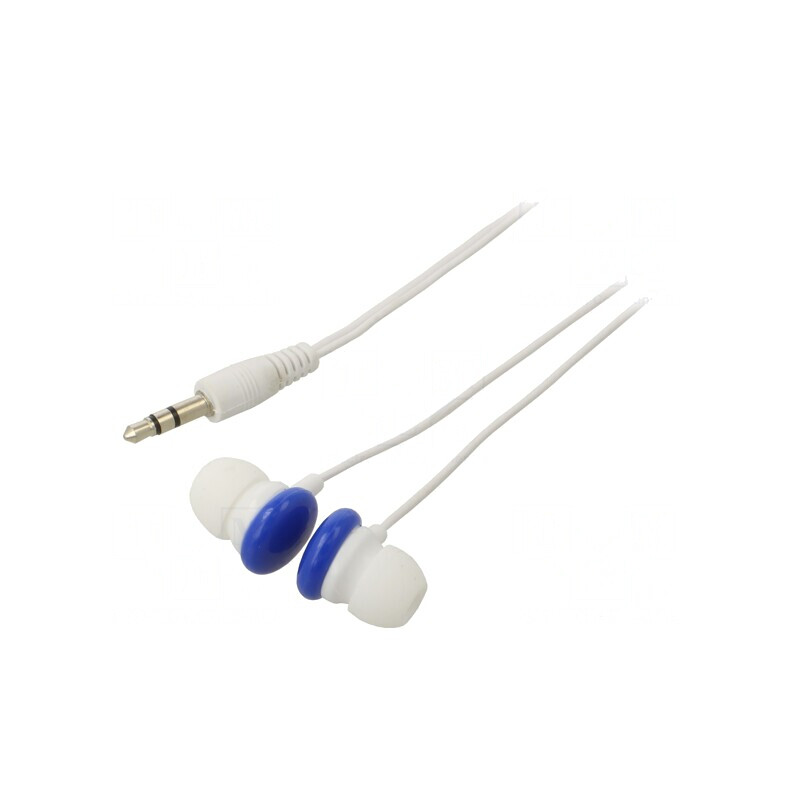 Căști In-Ear Alb-Albastru Jack 3,5mm 1,2m | Electronic-mag.ro | Componente Electronice
