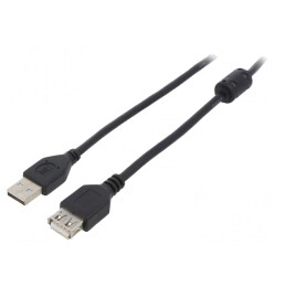 Cablu USB 2.0 Negru 1,8m Mufă Aurită | Electronic-mag.ro | Componente Electronice