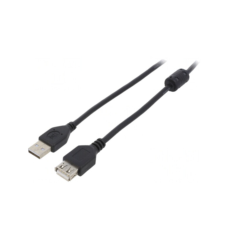 Cablu USB 2.0 Negru 1,8m Mufă Aurită | Electronic-mag.ro | Componente Electronice