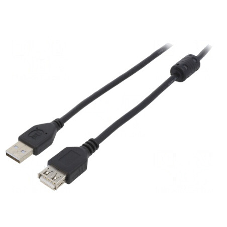 Cablu USB 2.0 Negru 1,8m Mufă Aurită | Electronic-mag.ro | Componente Electronice