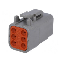 Conector cablu-cablu DTM mamă 6 pini gri IP68 | Electronic-mag.ro | Componente Electronice