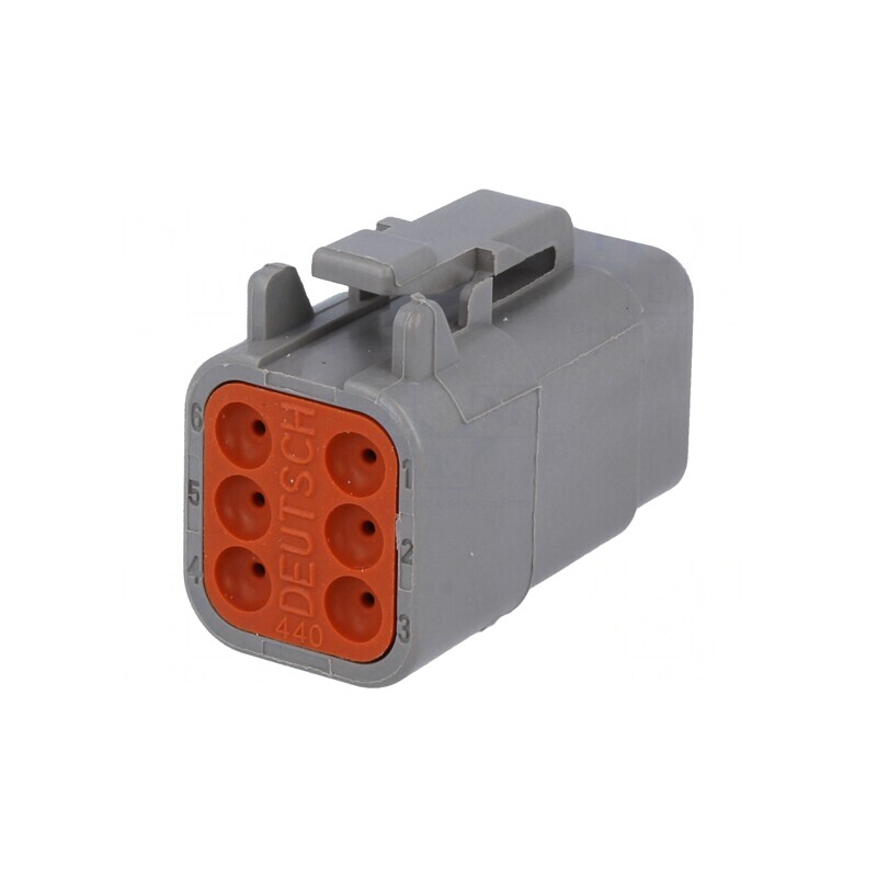 Conector cablu-cablu DTM mamă 6 pini gri IP68 | Electronic-mag.ro | Componente Electronice