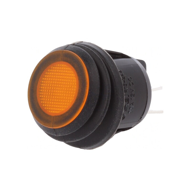 Comutator Basculant ON-OFF 20A 12V Galben LED IP65 | Electronic-mag.ro | Componente Electronice