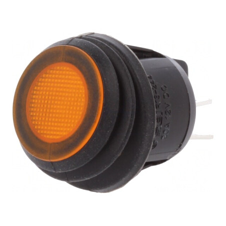 Comutator Basculant ON-OFF 20A 12V Galben LED IP65 | Electronic-mag.ro | Componente Electronice