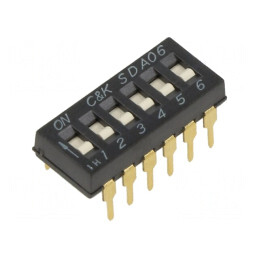 Comutator DIP-SWITCH 6 Secțiuni ON-OFF 24VDC | Electronic-mag.ro | Componente Electronice