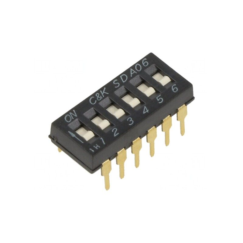 Comutator DIP-SWITCH 6 Secțiuni ON-OFF 24VDC | Electronic-mag.ro | Componente Electronice