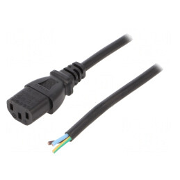 Cablu Alimentare IEC C13 PVC 1m Negru 10A 250V | Electronic-mag.ro | Componente Electronice
