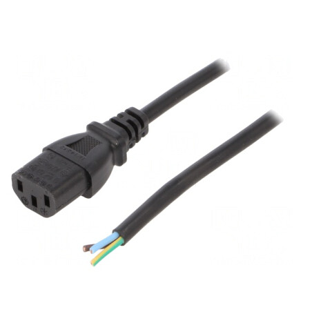 Cablu Alimentare IEC C13 PVC 1m Negru 10A 250V | Electronic-mag.ro | Componente Electronice