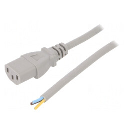 Cablu Alimentare 1m IEC C13 Gri 10A 250V | Electronic-mag.ro | Componente Electronice