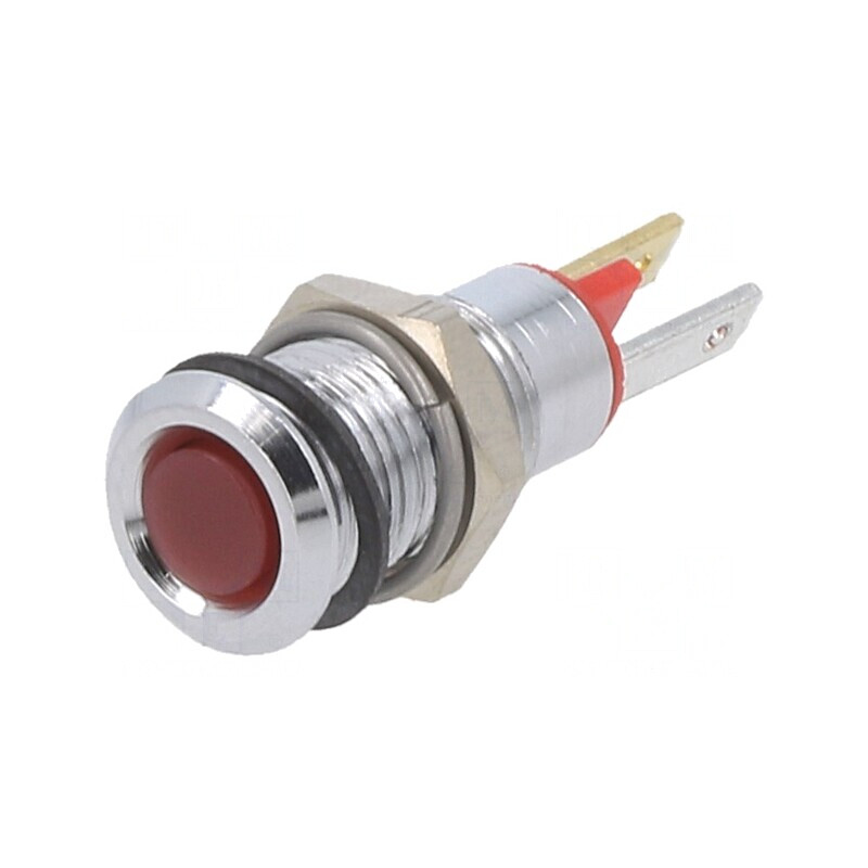 Lampă LED roșie plată 2VDC Ø8mm metal | Electronic-mag.ro | Componente Electronice Lampă LED roșie plată 2VDC Ø8mm metal | Electronic-mag.ro | Componente Electronice